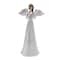 12" Angel Figurines with Silver Floral Accent Set